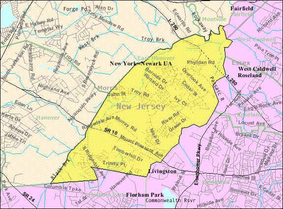 Map of East Hanover NJ