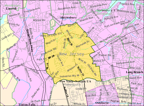 Map of Eatontown NJ