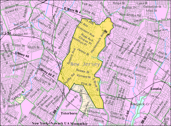 Map of Hackensack NJ